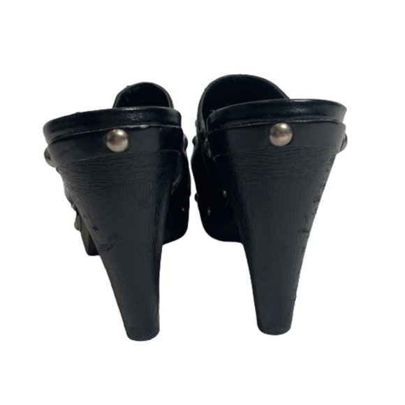 90s BLACK STUD PLATFORM CLOG Mules 8.5 - Picture 5 of 5